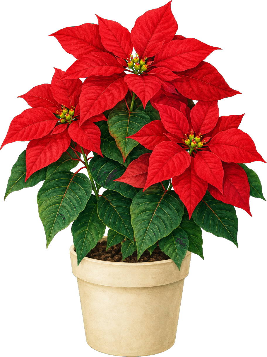 Rostlina: Poinsettia (Euphorbia pulcherrima)